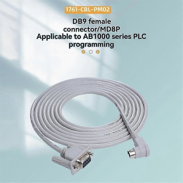 USB 1761-CBL-PM02 MicroLogix 1000 -sarjan PLC-ohjelmointikaapeliin, 90 asteen pää