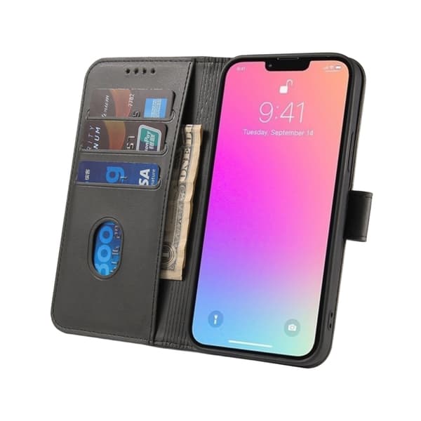 iPhone 15 Pro Lommebokdeksel Magnet - Svart