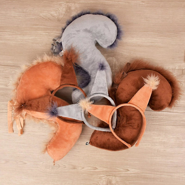 Sinknap 1 Sett Ekorhodeband Halen Søt Morsom Hodeplagg Lang Hale Ytelse Rekvisitter Kryssdressing Tilbehør Hårbånd Halloween Kostyme Cosplay Brown Sets
