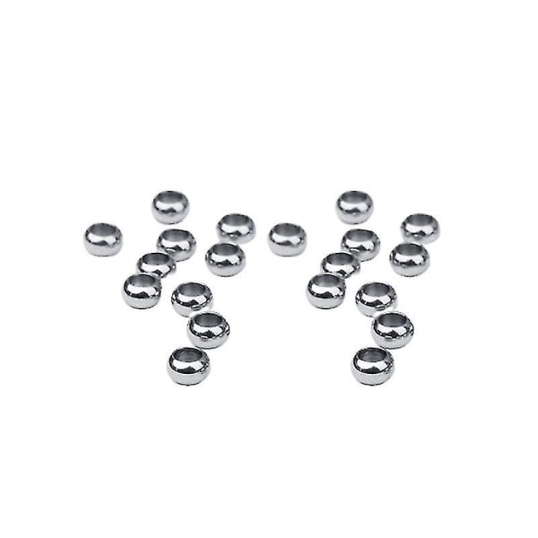 20 st 8 mm diameter rostfria stålpärlor runda pärlor pysselpärlor Creative DIY smycken tillbehör för armband Halsband Örhänge (silver, 5 mm hål)