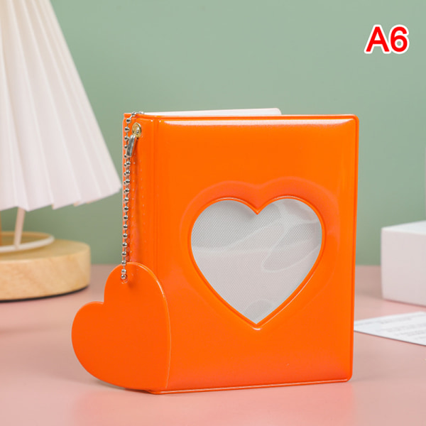 Kpop Card Binder 3 tuuman valokuva-albumi ontto rakkaussydänmalli Orange