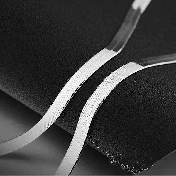 925 Sølv Halskæde 4mm Slangekæde Mænd Kvinder Par Sterling Sølv Smykker Blade Kæde Ruikalucky