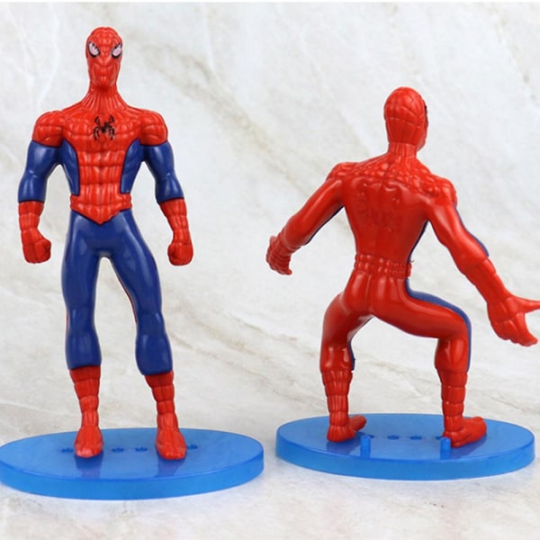 7 st Spider-man Super Hero Actionfigurer Leksaksset Temafest Dekoration Superhjälte Bordsdekor Födelsedagsfesttillbehör Tårta