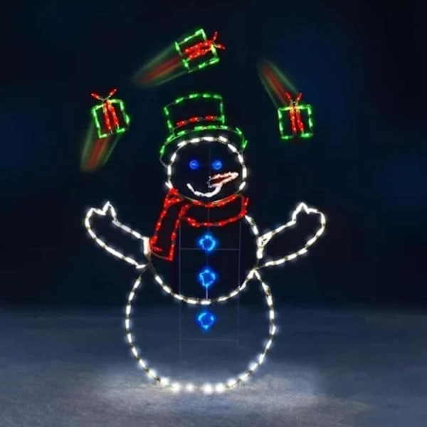 Leikkisä animoitu lumipallovalo, LED-ulkokoristevalot hehkuvat lumimies joulukoristeet