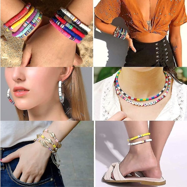 24 Grid Mjuk Keramik Stycke Set Mjuk Keramik Beading Pcv Blandning Lera Pärlor Gör själv gör Armband Halsband Set 7