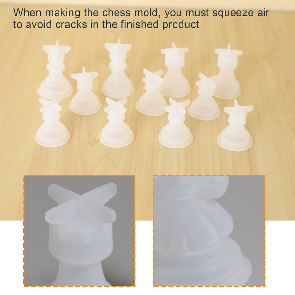 Sjakkform for harpiks Silikon Sjakk harpiksform Sjakk Krystallepoksystøpeformer for å lage bursdag
