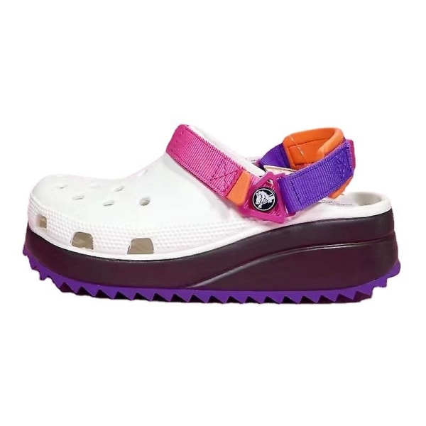 Klassisk Tie-dye Grafisk Clog Cutie Crush Clog Cave Tofflor Strandsandaler White purple M8 41