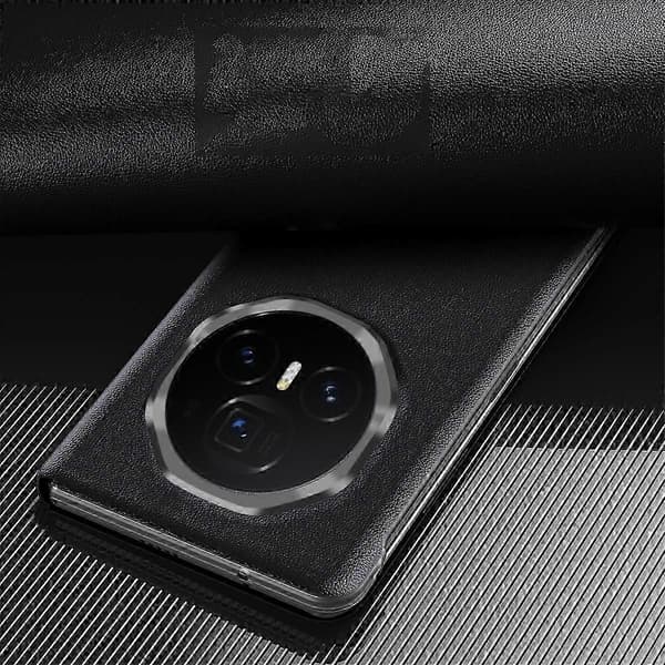 Til Honor Magic V3 5G Etui View Window PU Læder Telefoncover med Stylus - Grøn Multicolor Red