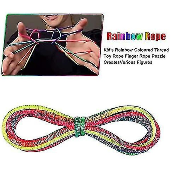 12 st Trådspel Fingerspel, Finger Twist Trådspel, Regnbågsrep, Regnbåge