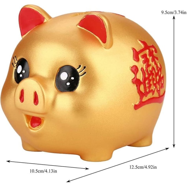 Gylden Søt Plast Pig Bank Pig Toy Cash Collectible Spare Box Kids