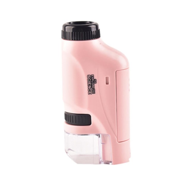 Håndholdt minimikroskop 60x-120x Led lysmikroskop Barnegaver Pink
