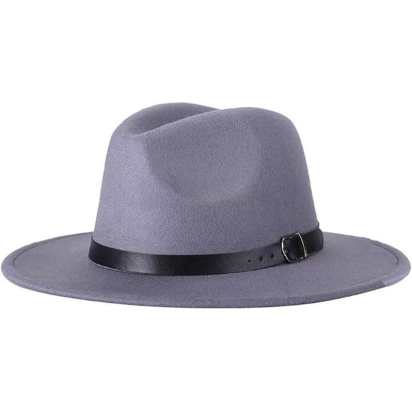 Kvinder Mænd Filt Fedora Hat Uld Vintage Gangster Trilby Med Bred Skygge Gentleman Lady Winter Simple Jazz Caps tan small