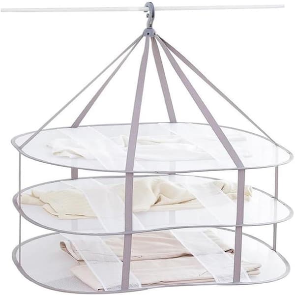 3-tier drying rack for sweaters, hanging clothes dryer, laundry net drying rack, foldable