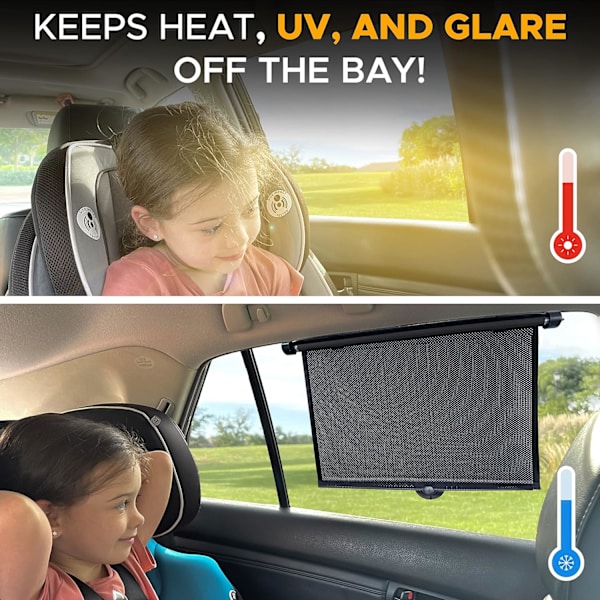 2 kpl auton ikkunan varjostimia vauvalle, Baby Sun Shades UV-suojalla lapsille, sopii useimpiin ajoneuvoihin, välttämättömät matkustus- ja vauvan auton tarvikkeet