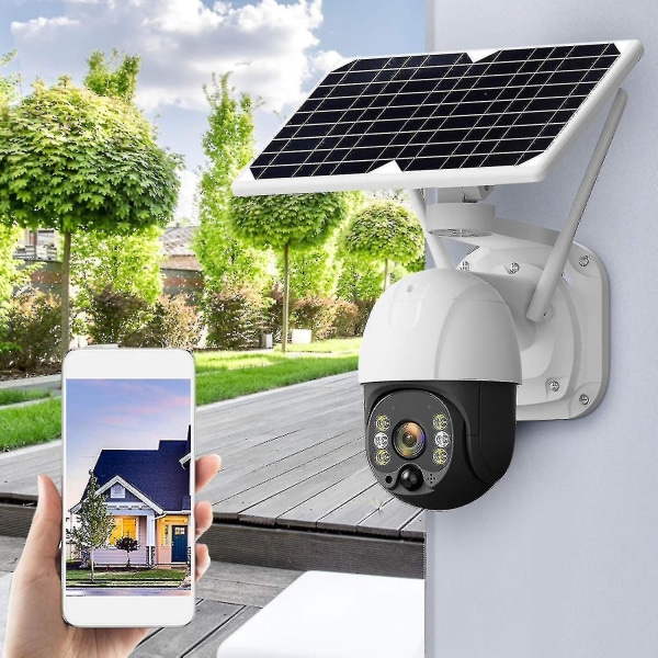 Wifi Hemsäkerhetskamera 1080p Hd Solpanel Utomhusövervakning Ip66 Vattentät Kamera Smart Hom