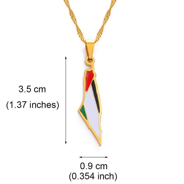 Anniyo Palestine Riipus Ketju Kaulakorut Hopean Värikullanväriset Korut #152221 Gold Color 45cm Thin Chain
