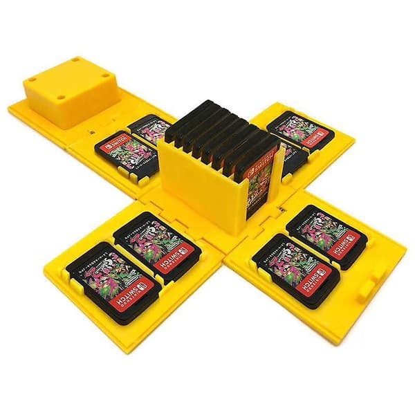 Spilopbevaringsboks til Nintendo Switch spilkort 16 kortpladser Cube Case Foldbar Question Block