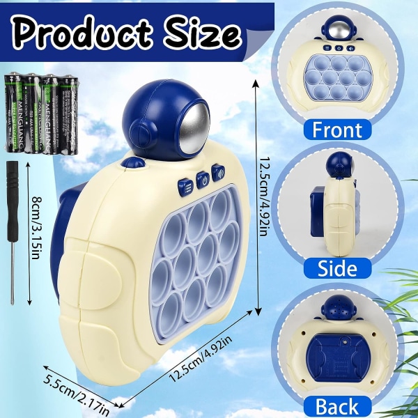 Dekompressionsgenombrott Pusselspelsmaskin, Ljusleksaker Pop Pusselspel Fidget Spel Leksaker Push-Fidget Sensorisk Leksak för Barn Vuxna