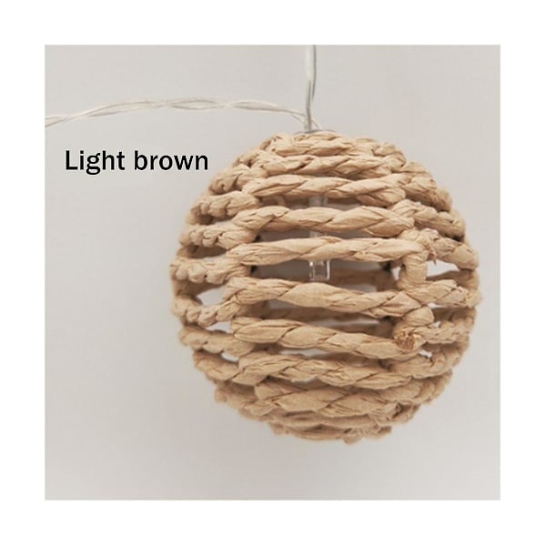 2,5M 10LED Papir Rattan Bold Lys Dekoration Julefestival Lysstreng Lysstreng Hængende