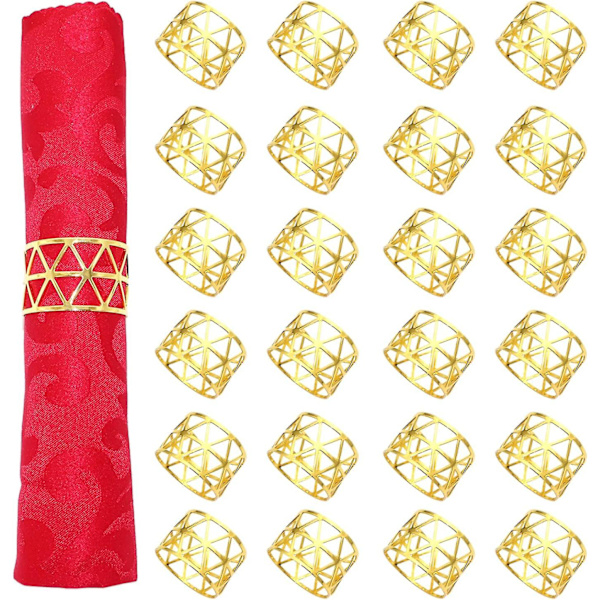Hulede Servietringe, Guld Servietringe Sæt, Delikate Servietringe I Bulk Til Bryllup Fødselsdagsfest Banket Dekoration Gold 24pcs