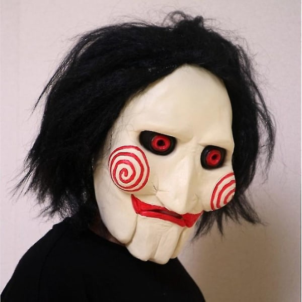 Uk A2z Halloween Full Head Latex Mask Saw Movie Jigsaw Puppet Creepy Scary Mask