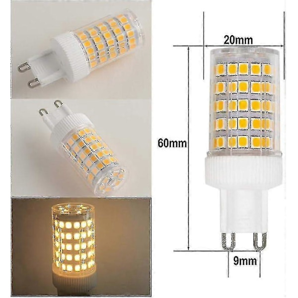 3-pack G9 LED-lampor 10W Halogenlampa 150W, 86 LED, 1000lm, 360 graders strålvinkel, Superljus, AC220-240V, Ej dimbar, Varmvit 3000K