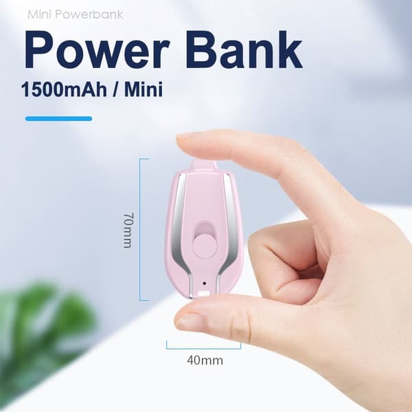 Bærbar Powerbank Nødoplader SORT TIL IPHONE TIL