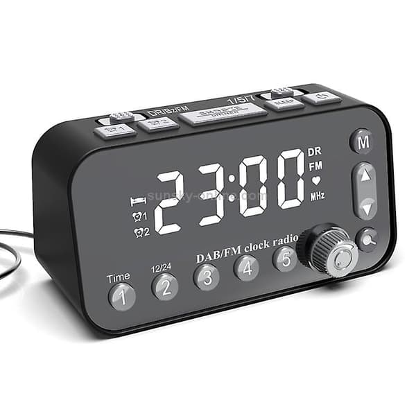 Dab-a1 Stor Skärm Dab&fm Väckarklockradio Med Dubbla Usb
