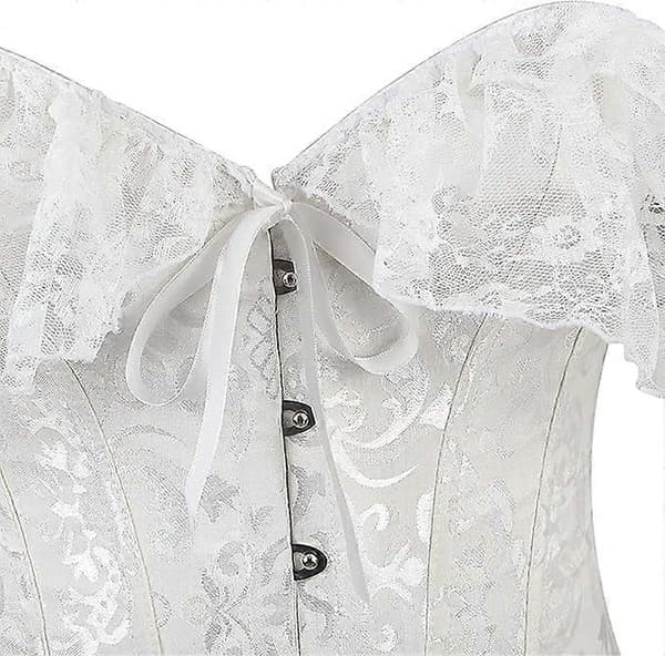 Viktoriansk blondekorsett for kvinner White M