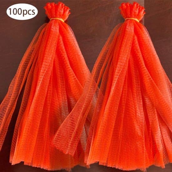 100 Pieces - Egg Net Bags - Mesh Bags - Nylon Mesh - With Drawstring Closure - Reusable Nylon Mesh - Polyethylene Storage Bags
