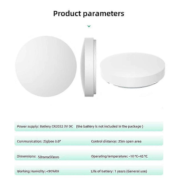 Tuya Zigbee Enheder Knap Scene Switch Intelligent Forbindelse Smart Switch Batteridrevet Automatisering