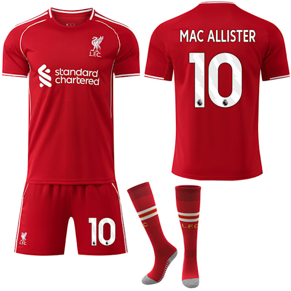 2025-2026 Liverpool Hemmatröja Set Barn Vuxen Fotbollsutrustning No.10 MAC ALLISTER No.10 MAC ALLISTER 26