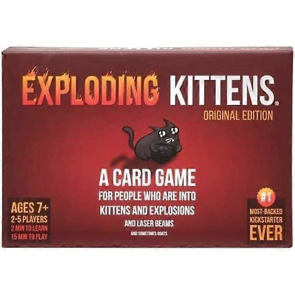 Exploding Kittens - Kortspill | Familiespill | Russisk Rulett | Engelsk | Alder 7+ | 2-5 Spillere