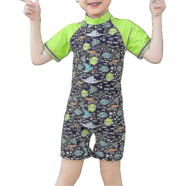 Lapset Tytöt Pojat Unisex uimapuvut Printed lyhythihainen kesäosainen uimapuku Pufferfish Print 7-8 Years