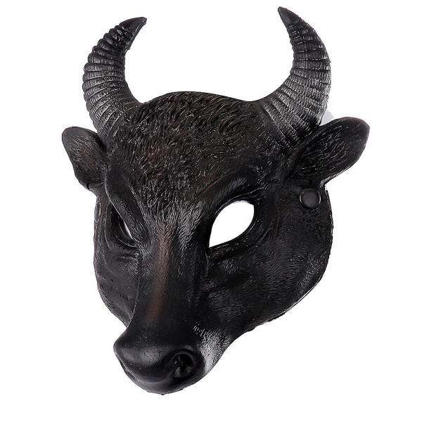 Tjurmasker Pu Svarta Djur Carnival Halloween Party Mask För Män Kvinnor