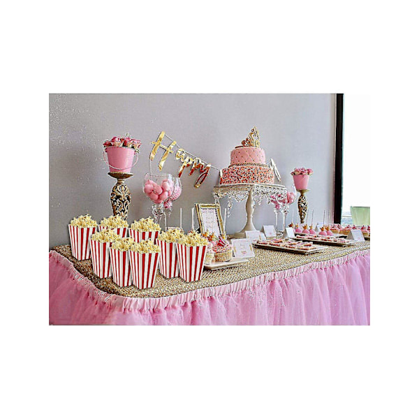 25 stk. Popcorn Favor Æsker, Stribede Papir Popcorn Æsker Pap Candy Beholder Til Fødselsdag Teater Tema Fester
