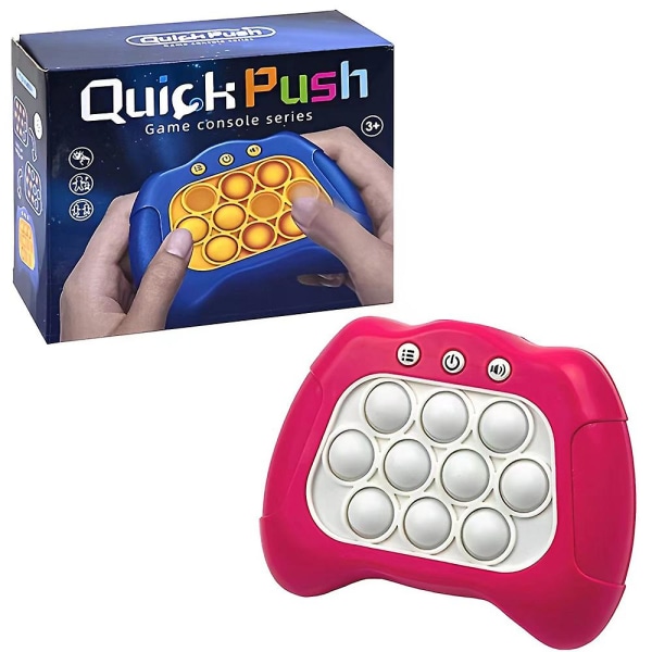 Fidget Toys, Pop Quick Push Spelkonsol Elektronisk Light-up Poppet Sensorisk Toy Push Pop Bubble Toy Stress Relief Party Favors Pusselspel för barn Pink