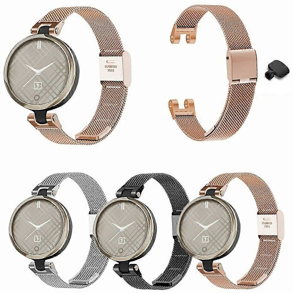 För Garmin Lily Metall Klockarmband Milanesisk Mesh Ersättningsarmband med Verktyg Multicolor Style A