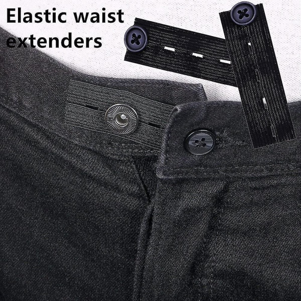 Elastiske taljeforlængere Elastisk knapforlænger Justerbar taljeforlænger til jeans Bukser Bukser Dragtbukser (30 stk)