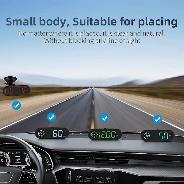 Bedst sælgende i 2024 Digital GPS-speedometer til bil: Bil-HUD med hastighed, kompas kørselsretning, påmindelse om træthedskørsel
