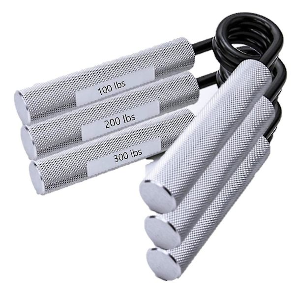 Handgreppsförstärkare Set med 3 (100lb, 200lb, 300lb) Metallgreppstyrka Tränare Handled Underarm Str