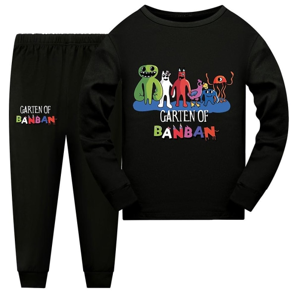 Garten Of Banban Game Toddler Pojkar Flickor Kläder Höst Vår Pyjamas Långärmad T-shirt+byxor Kostym Barn Casual Sportkläder Black 120CM