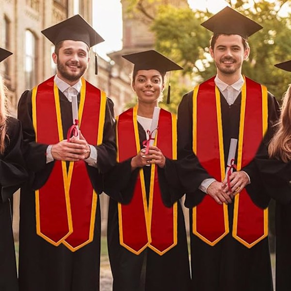Eksamenssjal Sateng - Moderne Ensfarget Eksamenssjal Æressjal Student Eksamenssjal | 183 cm Langt Unisex Ensfarget Eksamenssjal Voksen Ensfarget
