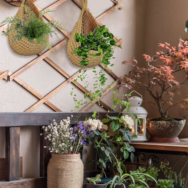 Hngekorb Obstkorb Hngend Wandkorb 21*21cm Makramee Obstkorb Korb Geflochten Blumentopf Obstkorb Hngend Wand Aufbewahrungskrbe Jute Gemsekorb Pflanzkor