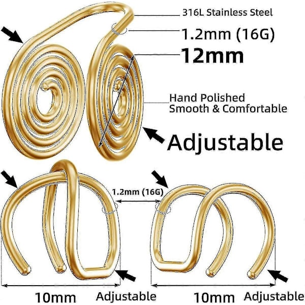 Tryk Ørering Til Keloid, Keloid Øreringe Tryk Clip, Kompression Gold