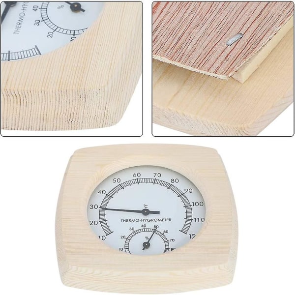 Bastu termometer och hydrometer, bastu trä termometer 2 i 1 bastu temperatur fuktighetsmätare
