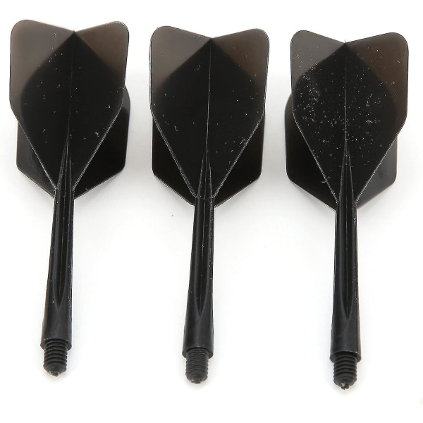 3 Stk 2BA Integrert Transparent Dart Shaft og Flights Standard Shape Anti Break Black