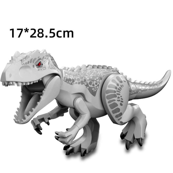 Dinosaurfigurer, Indominus T Rex-blokker, stor dinosaurblokk, bursdagsfest for barn grey hybrid tyrannosaurus rex