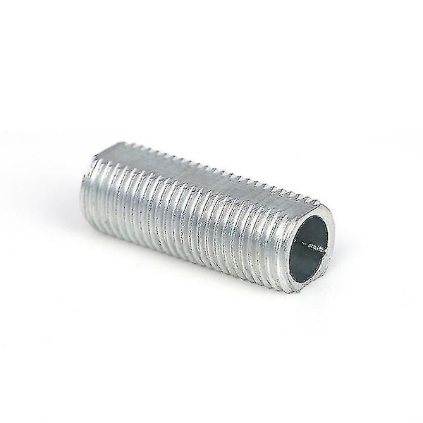 Lamperør Nippel M10 Gevind 30mm Overfladelængde Hul Gevindstang Til Armatur Lamper Reparation Part Hardware Til Lys Forzinket Sølv Pakke med 20 Qy