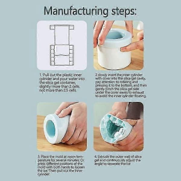 Sylindrisk silikonisbitform, mini 3D isbitmaskin Blue